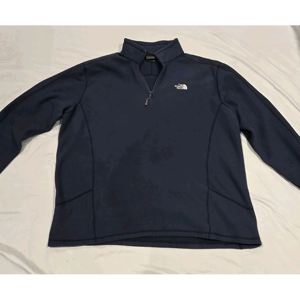 The North Face Textured Cap Rock 1/4 Zip Fleece Aviator Navy Blue Men's XL